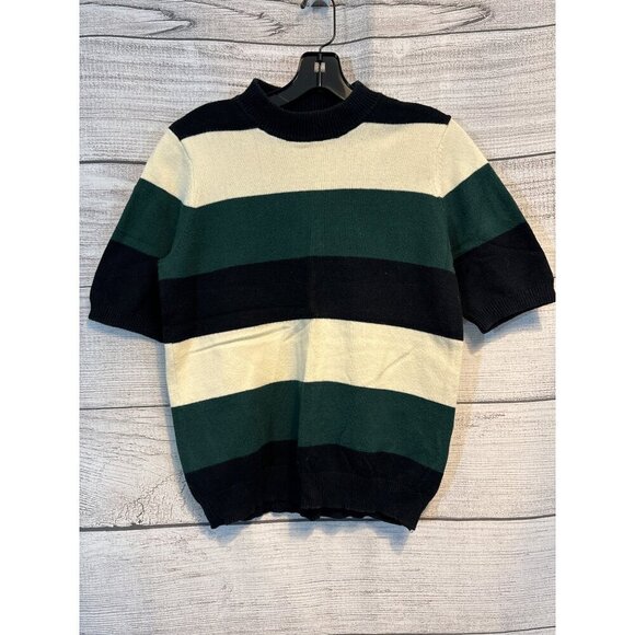 Who What Wear Striped Short Sleeve Sweater Size S - Picture 1 of 3